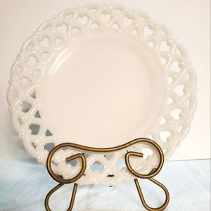 Rare-find 2 Vintage Westmoreland Glass Lattice Decorative Plates 8.5in.